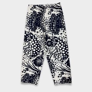 Bryn Walker Fiori D'Acqua Cropped Pants L Navy Botanical Jacquard EUC